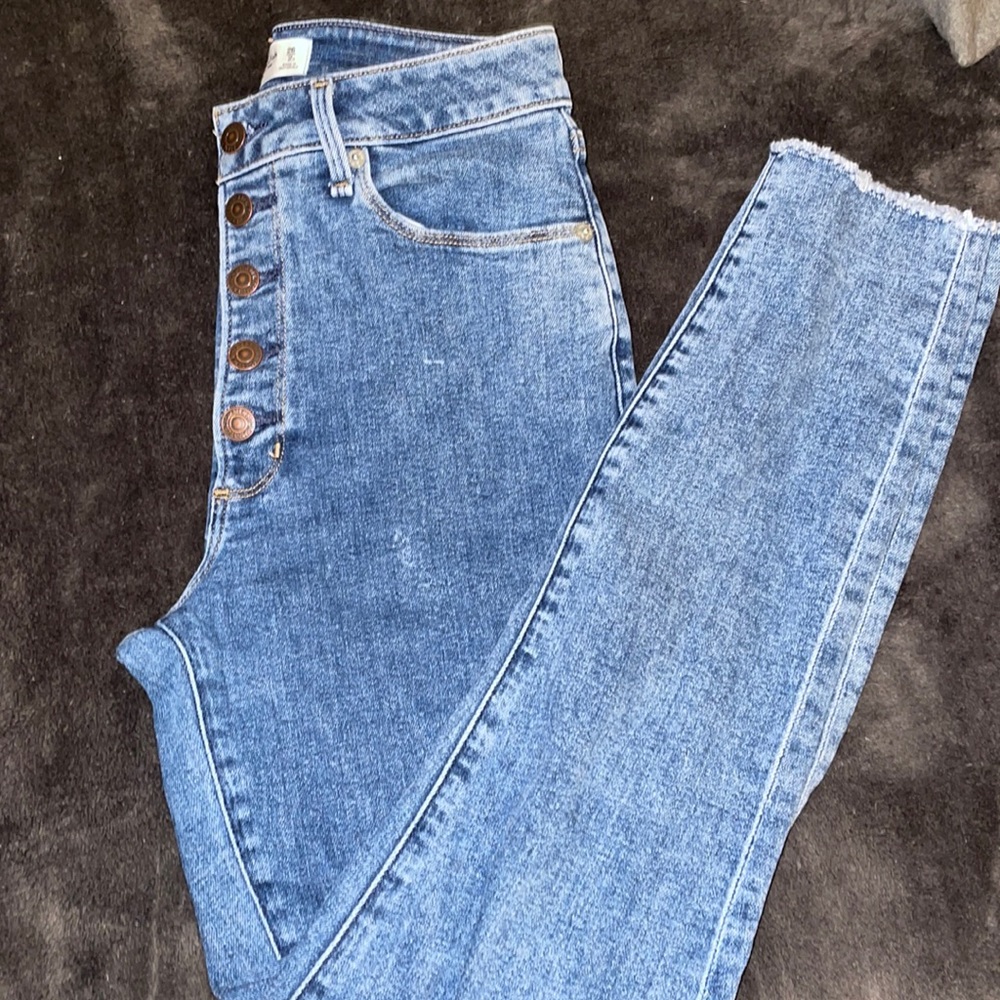 Abercrombie & Fitch acid wash high rise skinny ankle jeans